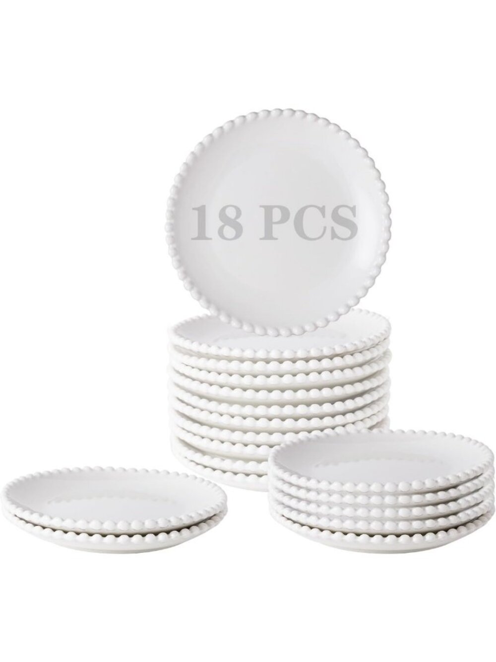 Set of 18 Small Ceramic Dessert Plates - 5.5 Inch Appetizer Dishes for Parties